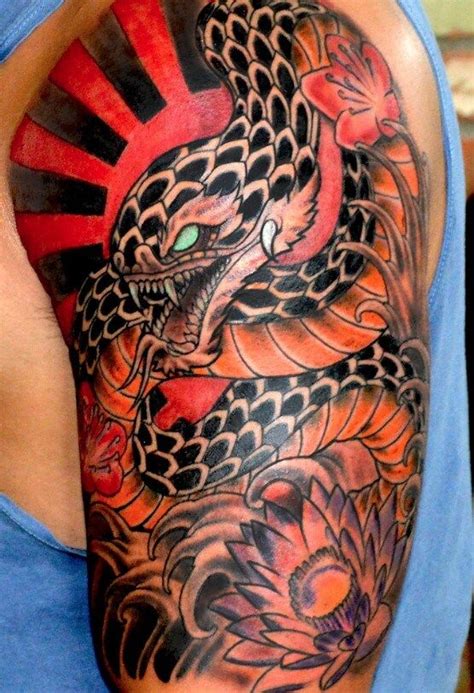 asian snake tattoo